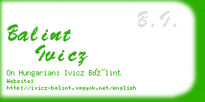 balint ivicz business card